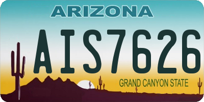 AZ license plate AIS7626