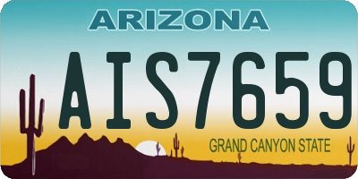 AZ license plate AIS7659