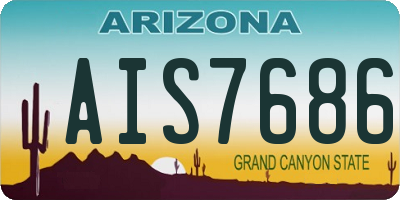 AZ license plate AIS7686