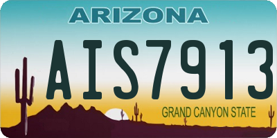 AZ license plate AIS7913