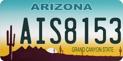 AZ license plate AIS8153