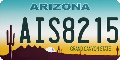AZ license plate AIS8215