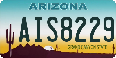 AZ license plate AIS8229