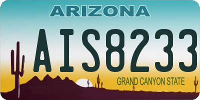 AZ license plate AIS8233