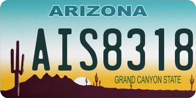 AZ license plate AIS8318