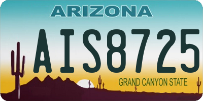 AZ license plate AIS8725