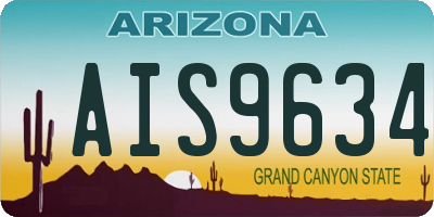 AZ license plate AIS9634