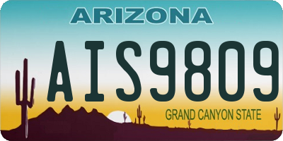 AZ license plate AIS9809