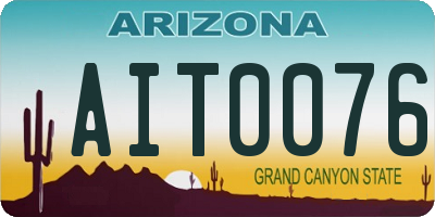 AZ license plate AIT0076