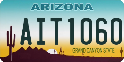 AZ license plate AIT1060