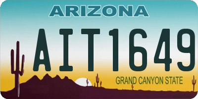 AZ license plate AIT1649