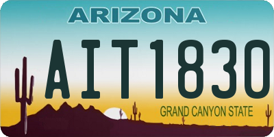 AZ license plate AIT1830