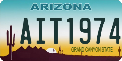 AZ license plate AIT1974