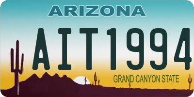 AZ license plate AIT1994