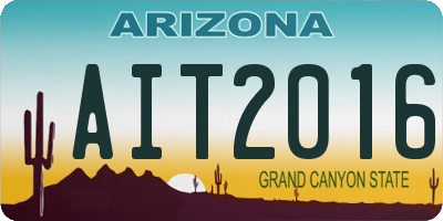 AZ license plate AIT2016
