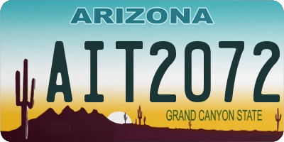 AZ license plate AIT2072