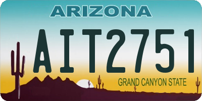 AZ license plate AIT2751
