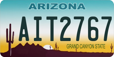 AZ license plate AIT2767