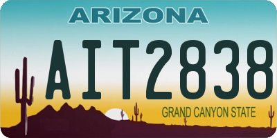 AZ license plate AIT2838