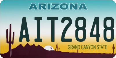 AZ license plate AIT2848