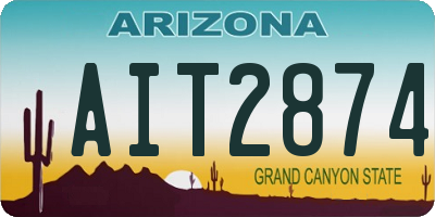 AZ license plate AIT2874