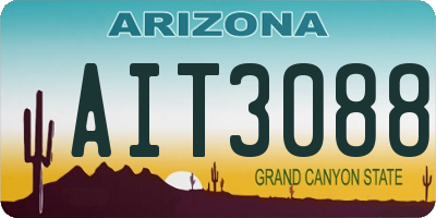 AZ license plate AIT3088