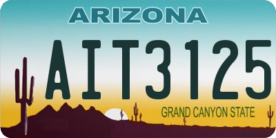 AZ license plate AIT3125