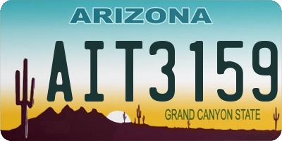 AZ license plate AIT3159