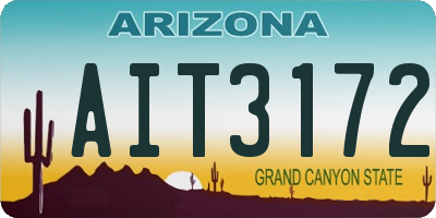 AZ license plate AIT3172