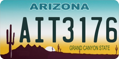 AZ license plate AIT3176