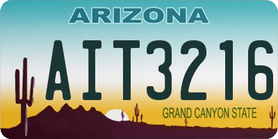 AZ license plate AIT3216