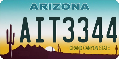 AZ license plate AIT3344