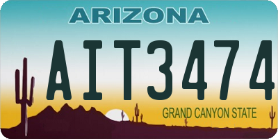 AZ license plate AIT3474