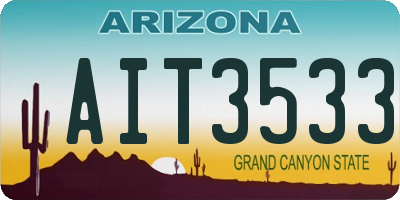AZ license plate AIT3533