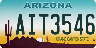 AZ license plate AIT3546