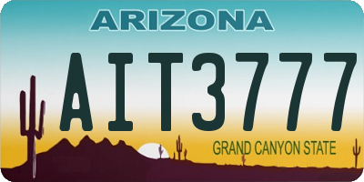 AZ license plate AIT3777