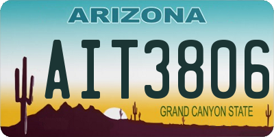 AZ license plate AIT3806