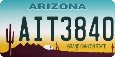 AZ license plate AIT3840