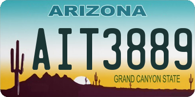 AZ license plate AIT3889