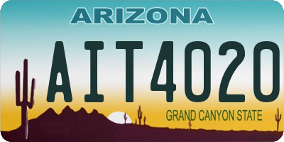 AZ license plate AIT4020