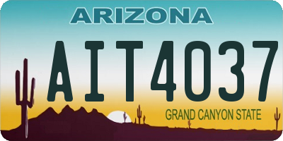 AZ license plate AIT4037
