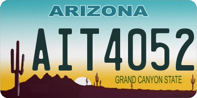 AZ license plate AIT4052