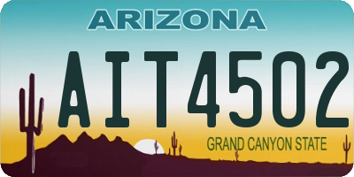 AZ license plate AIT4502