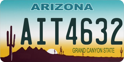 AZ license plate AIT4632