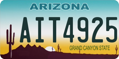 AZ license plate AIT4925
