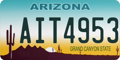 AZ license plate AIT4953