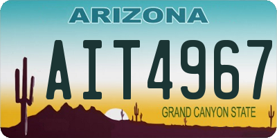 AZ license plate AIT4967