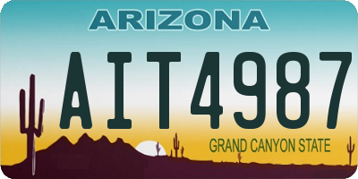 AZ license plate AIT4987