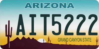 AZ license plate AIT5222