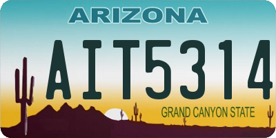 AZ license plate AIT5314
